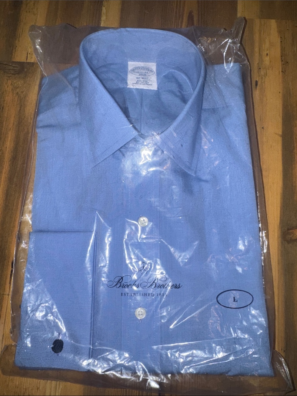 Brooks Brothers Men's Blue Dress Shirt - Point Collar